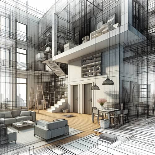 Unique Renovation Sketch: Blending Digital Painting and Architecture