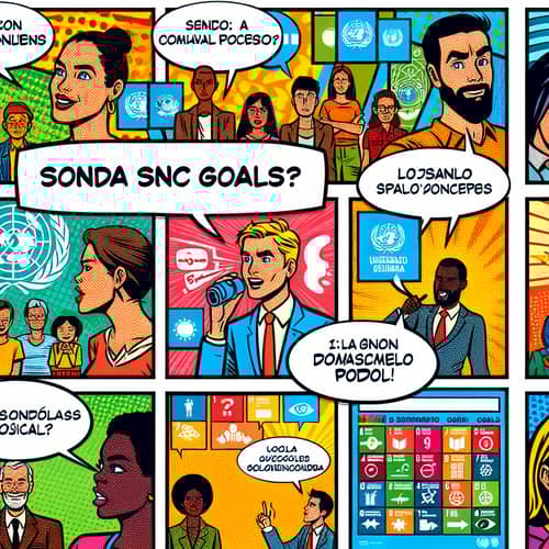 United Nations Goals Comic Strip: Engaging and Diverse Illustrations