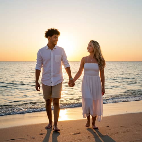 Romantic Couple at the Beach