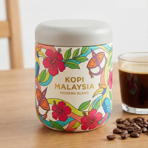 Modern Malaysian Coffee Powder Packaging Design