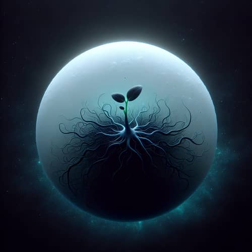 Luminous Blue-Tinted Sphere with Cosmic Roots