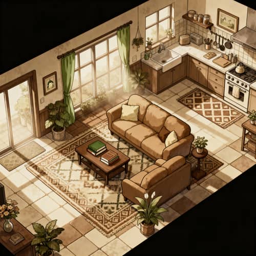 Charming Hand-Drawn RPG Maker Apartment Tileset