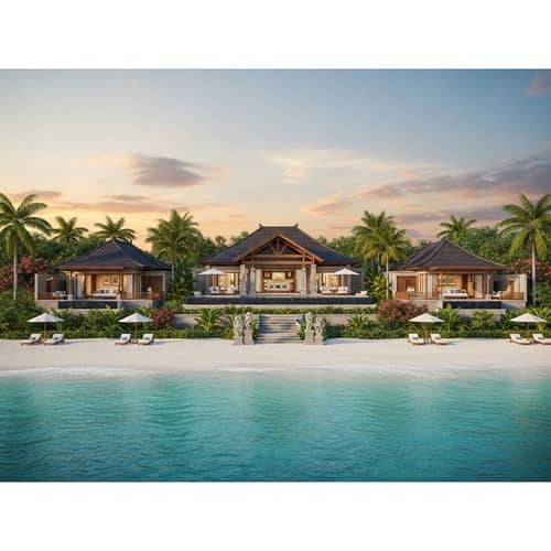 Bali-Themed 3 Villas Resort on Beachfront Lot