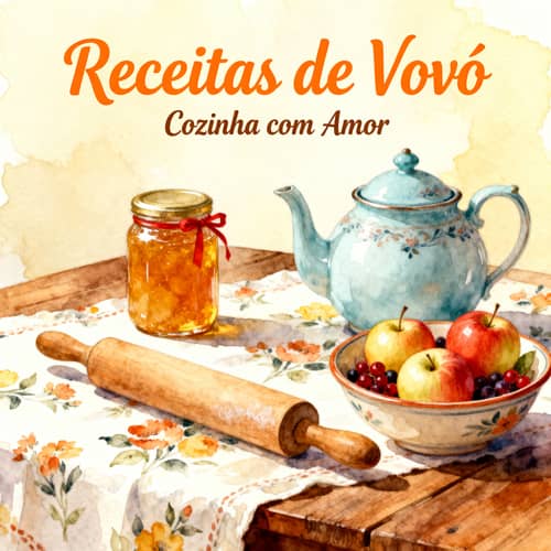 Beautiful Grandma's Recipe Book in Watercolor