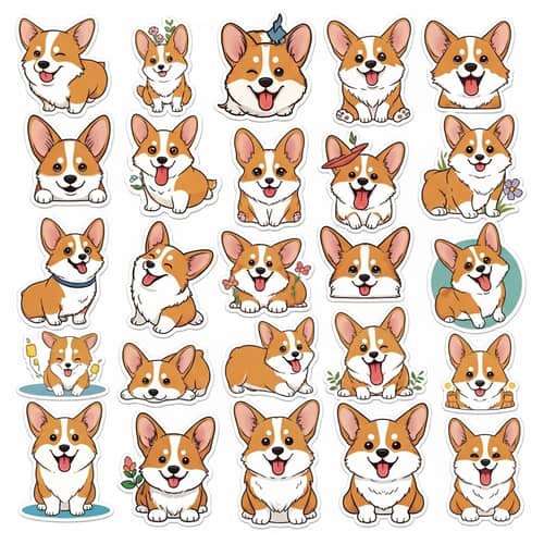 Corgi Dog Sticker Pack - Fun and Cute Designs