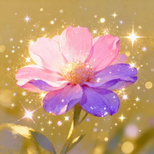Sparkling Star-Shaped Flower Art