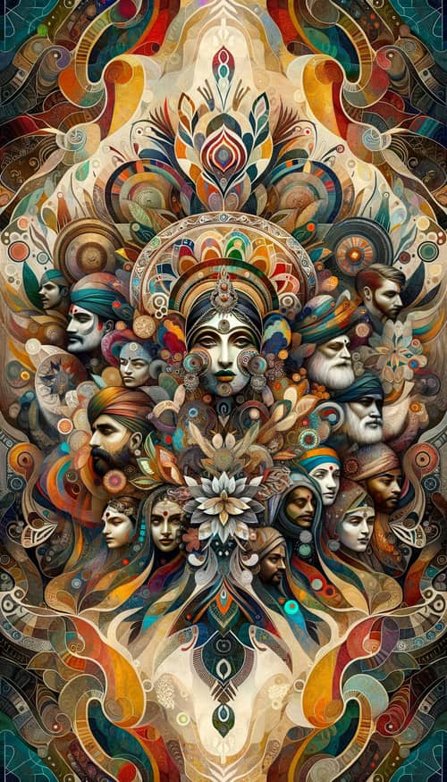 Vibrant Abstract Composition of Indian Culture | Unity in Diversity
