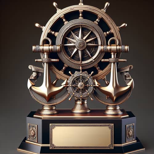 Elegant Nautical Excellence Trophy Design