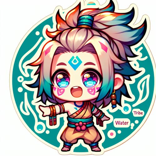 Kawaii Style Chibi Character of Katara from The Last Air Bender