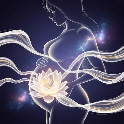 Abstract Pregnancy Art: Symbolizing Birth & Purity