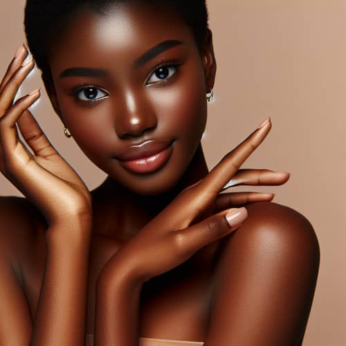 Brown-Skinned Girl Enhances Natural Beauty | Radiant Glow