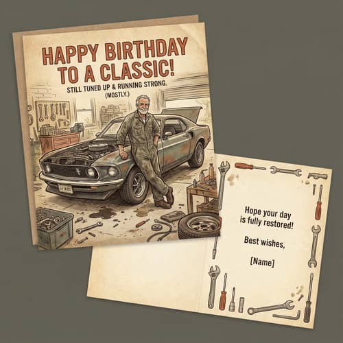 Birthday Card for Car-Loving Seniors