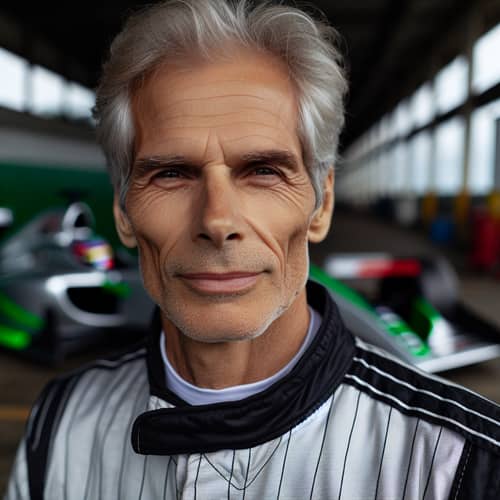 Retired Professional Race Car Driver in Racing Suit | Brazilian Descent