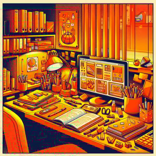 Orange Vaporwave Study Session | Retro Aesthetics & Bright Colors