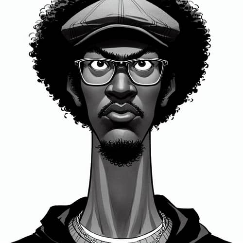 Unique Black Man with Afro Hair and Goatee | Agile and Kind Personality