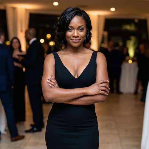 Seductive Black Beauty in Stylish Dress Seductive Black Beauty in Stylish Dress