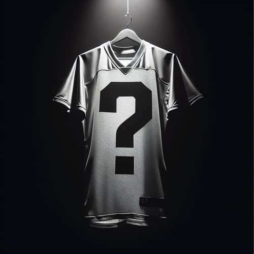 Athletic Mystery: Football Jersey with Question Mark