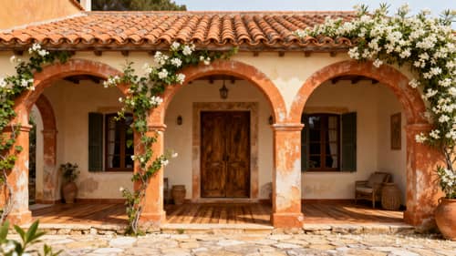 Stunning Mediterranean House with Rustic Plants Stunning Mediterranean House with Rustic Plants