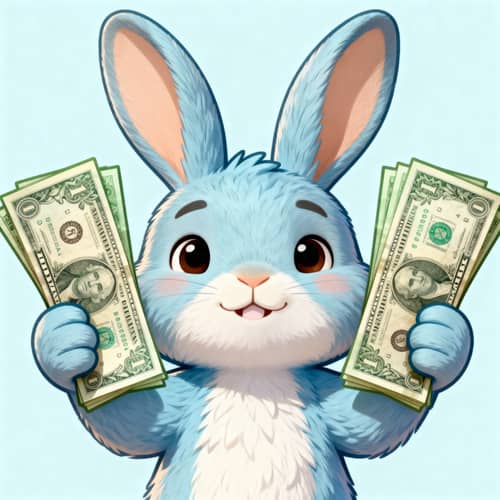 Cute Rabbit Mascot for Money Transfer Services Cute Rabbit Mascot for Money Transfer Services