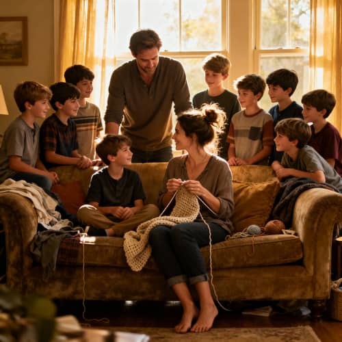 Warm Family Moments: 42 Boys in Adoration