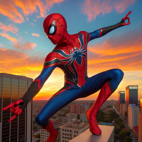 Stunning Spider-Man Sunset Cityscape Art
