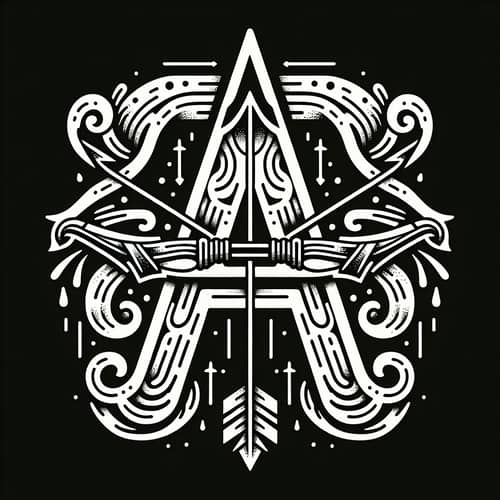 Unique Sagittarius Tattoo Design with Arrow & Bow