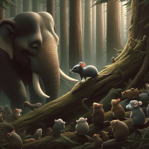Elephant and Mouse: Unlikely Friendship in the Forest