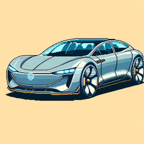 Futuristic Electric Saloon Car Pixel Art | Volkswagen ID.7