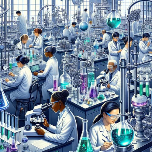 Innovative Science Lab: Diverse Researchers, Cutting-Edge Technology