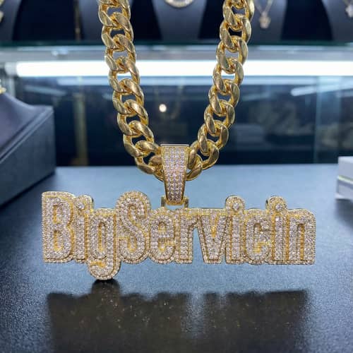 BigServicin Bling Rapper Chain Pendant BigServicin Bling Rapper Chain Pendant
