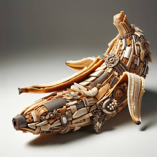 Abstract Banana Peel Sculpture: A Ceramic Masterpiece