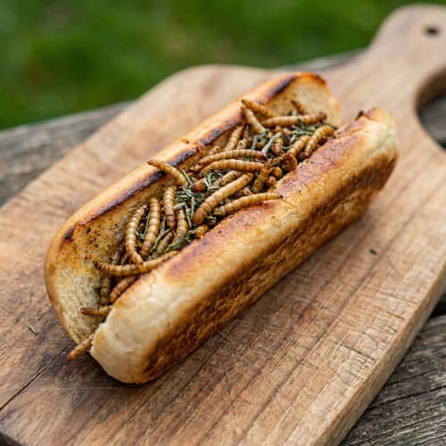 Mealworm-Packed Hot Dog Bun: A Unique Snack
