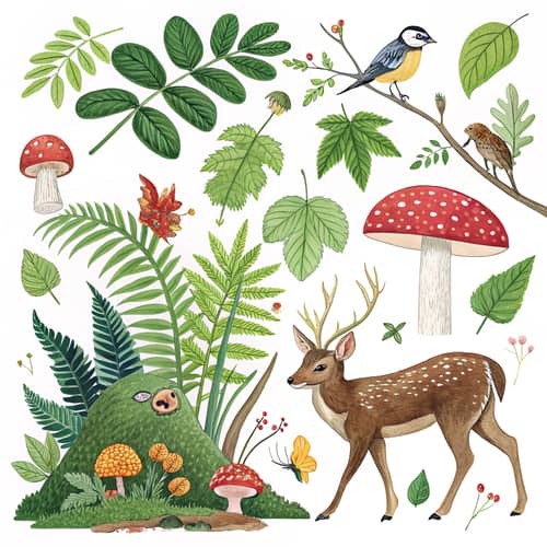 Diverse Forest Species Collage