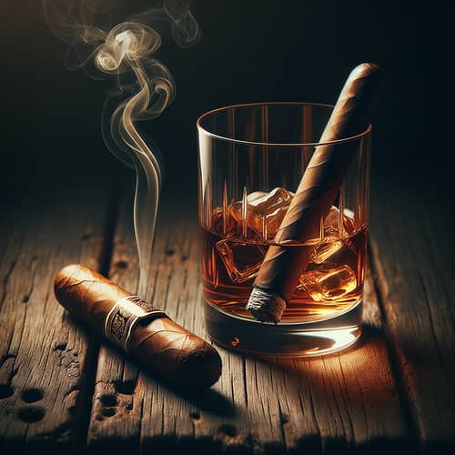 Whisky & Cigar: High-Definition Image for Exquisite Menu