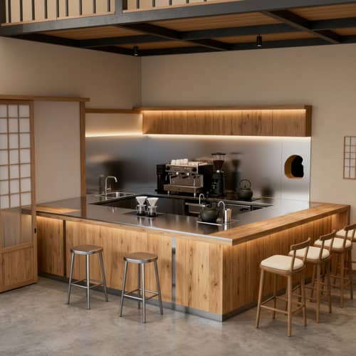 Japanese Style Kitchen Design with Stainless Steel Japanese Style Kitchen Design with Stainless Steel