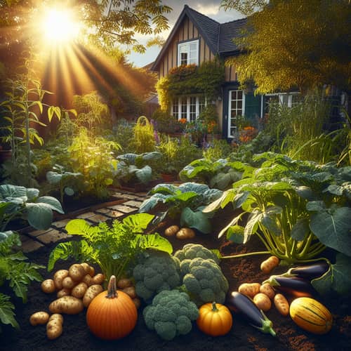 Thriving Vegetable Garden under Sunny Weather