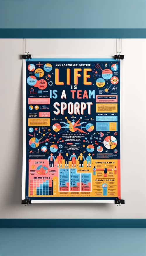 Life is a Team Sport - Academic Poster Promoting Unity and Cooperation