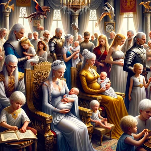 Valyrian Royal Family in Throne Room | Grandeur and Beauty