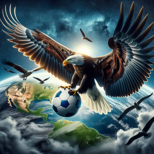 Soccer Ball on Eagle's Wing | Bird's Eye View Sports Imagery