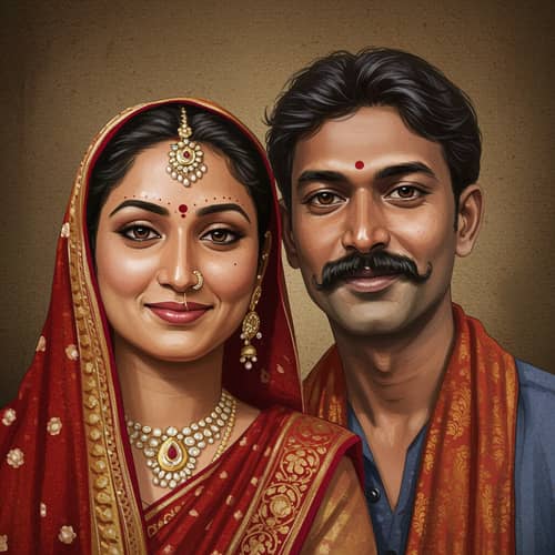 Stunning Indian Couples Watercolor Art