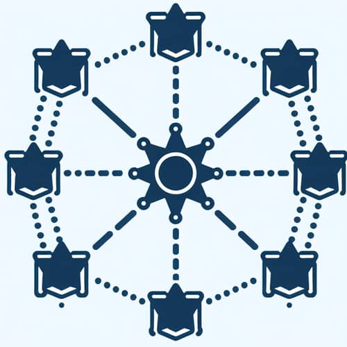 Star Topology in Network with Central Node and Peripheral Nodes
