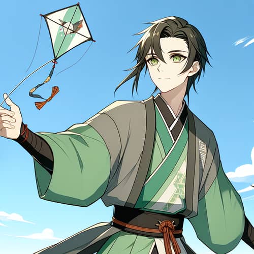 Xiao Genshin Impact Character Flying Kite | Tranquil Scene