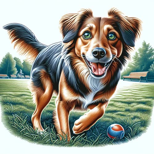 Playful Dog in Grassy Park | Ready for Adventure and Play
