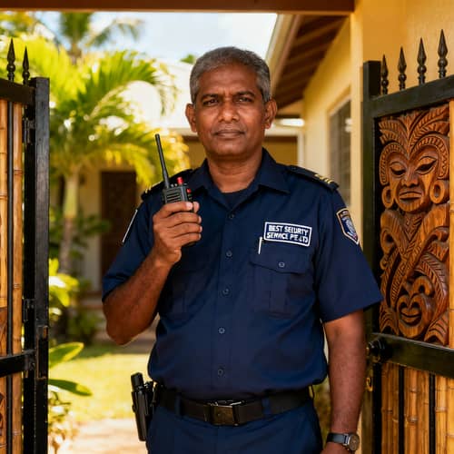 Fiji Indian Officer Protecting Home Security Fiji Indian Officer Protecting Home Security