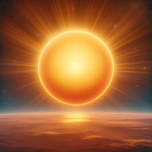 Radiant Sun in Cloudless Sky - Tranquil Beauty Captured