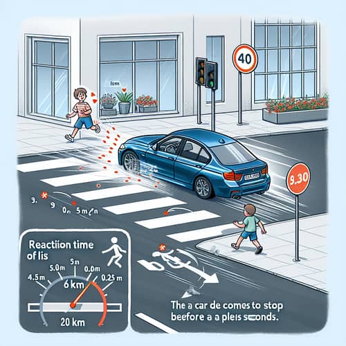 School Zone Safety: Driver Reacts in Emergency Situation
