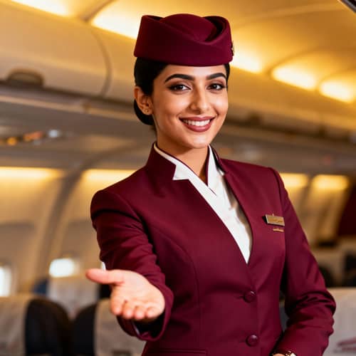 Elegance in Service: Qatar Airways Flight Attendant