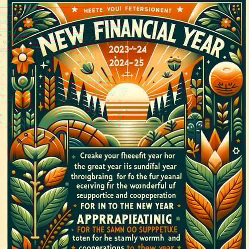 Cheerful New Financial Year 2024-25 Greeting Card
