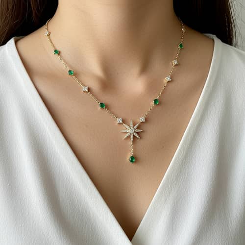 Elegant Modern Necklace in 18K White Gold