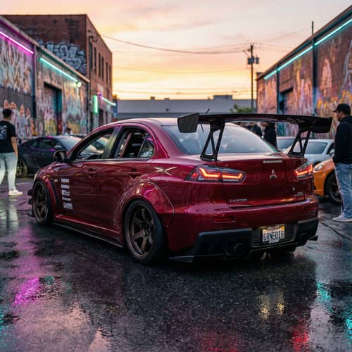 2010 Mitsubishi Lancer Tuned in Wine Color 2010 Mitsubishi Lancer Tuned in Wine Color